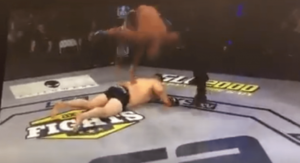MMA: Drew Chatman flips off knocked-out opponent's back - Drew Chatman