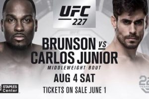 UFC: Derek Brunson vs Antonio Carlos Jr. set for UFC 227 in August - UFC 227