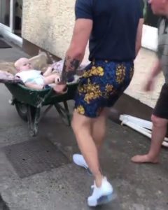 UFC: Conor McGregor puts his son in a wheelbarrow and gives him a spin - Conor