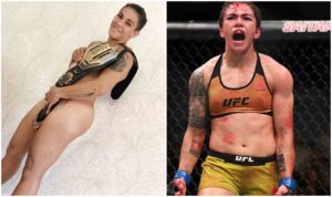 Jessica Andrade poses with the UFC belt...and nothing else - Andrade