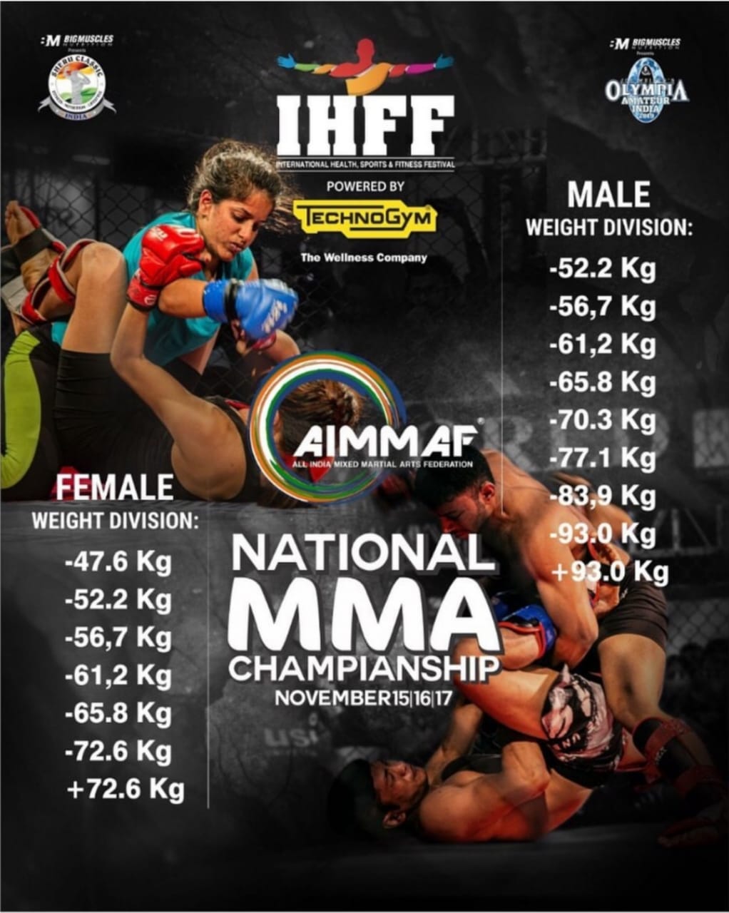 Here are the results of the recently concluded 3 Day Fight event ( MMA & Kickboxing ) organised by AIMMAF - IHFF
