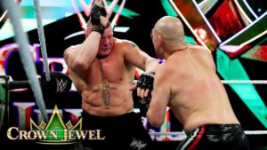 Brock Lesnar destroys Cain Velasquez at WWE Crown Jewel - Lesnar