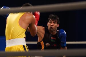 Manoj Kumar of Punjab Panthers defeater Rakhmanov of Odisha Warriors in the big bout league