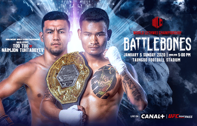 MIDDLEWEIGHT WORLD LETHWEI CHAMPION TOO TOO TO DEFEND HIS TITLE AGAINST UZBEKISTAN’S NAIMJON TUHTABOYEV COMPLETE CARD ANNOUNCED FOR WLC: BATTLEBONES IN TAUNGOO, MYANMAR -